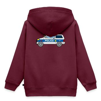 Polizeiauto - Kinder Premium Organic Hoodie - Burgunderrot - Hinten - AI Model Kid Female (0cm)
