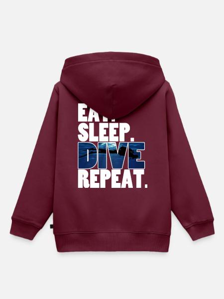 Dive,Diver - Kinder Premium Organic Hoodie - Burgunderrot