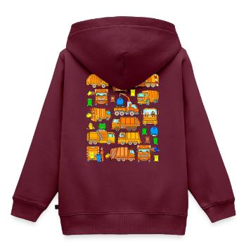 Müllwagen Müllabfuhr Kinder - Kinder Premium Organic Hoodie - Burgunderrot - Hinten - AI Model Kid Female (0cm)