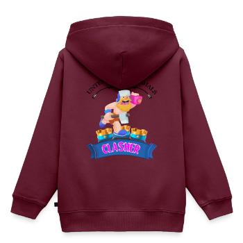 Unterschätze Niemals Einen Clasher! - Kinder Premium Organic Hoodie - Burgunderrot - Hinten - AI Model Kid Female (0cm)