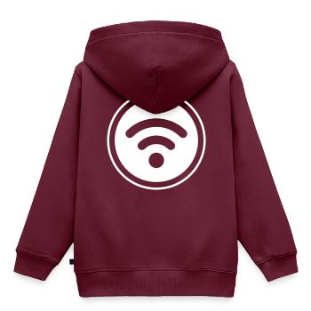 Wlan Internet - Kinder Premium Organic Hoodie - Burgunderrot - Hinten - AI Model Kid Female (0cm)