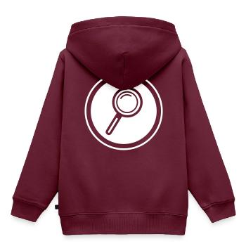 Lupe Symbol - Kinder Premium Organic Hoodie - Burgunderrot - Hinten - AI Model Kid Female (0cm)