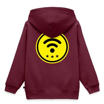 Wlan Internet - Kinder Premium Organic Hoodie - Burgunderrot - Hinten - AI Model Kid Female (0cm)