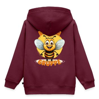 Comic Bienengruppe Kindergarten Gruppentier Biene - Kinder Premium Organic Hoodie - Burgunderrot - Hinten - AI Model Kid Female (0cm)