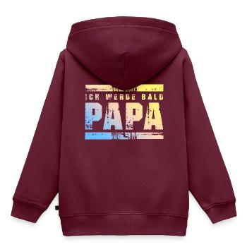Ich werde Bald Papa - Kinder Premium Organic Hoodie - Burgunderrot - Hinten - AI Model Kid Female (0cm)