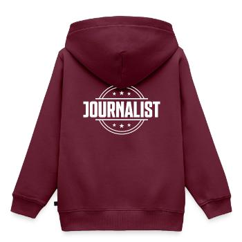 Journalist Beruf - Kinder Premium Organic Hoodie - Burgunderrot - Hinten - AI Model Kid Female (0cm)