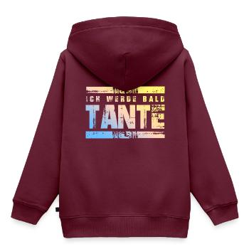 Ich werde Bald Tante - Kinder Premium Organic Hoodie - Burgunderrot - Hinten - AI Model Kid Female (0cm)
