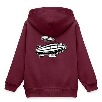 Zeppelin - Kinder Premium Organic Hoodie - Burgunderrot - Hinten - AI Model Kid Female (0cm)
