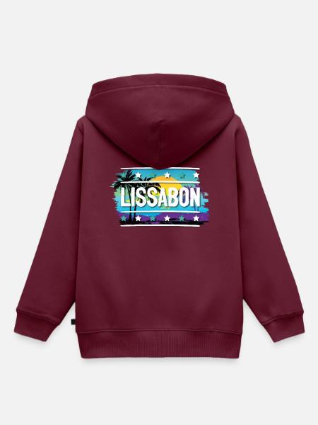 Lissabon - Kinder Premium Organic Hoodie - Burgunderrot