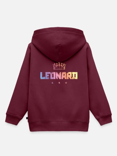 Leonard - Kinder Premium Organic Hoodie - Burgunderrot