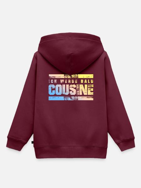 Ich werde Bald Cousine - Kinder Premium Organic Hoodie - Burgunderrot