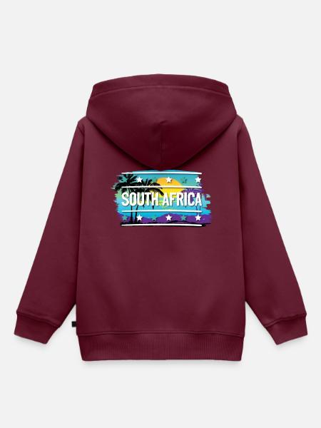 South Africa - Kinder Premium Organic Hoodie - Burgunderrot