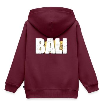 Bali - Kinder Premium Organic Hoodie - Burgunderrot - Hinten - AI Model Kid Female (0cm)