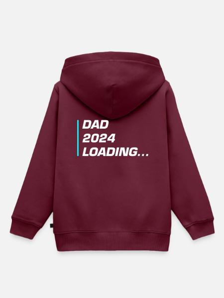 Dad 2024 Loading Papa - Kinder Premium Organic Hoodie - Burgunderrot