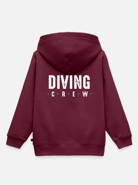 Diving Crew - Kinder Premium Organic Hoodie - Burgunderrot
