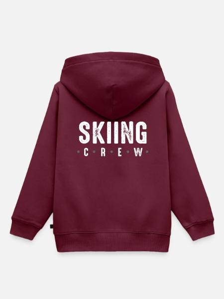 Skiing Crew - Kinder Premium Organic Hoodie - Burgunderrot