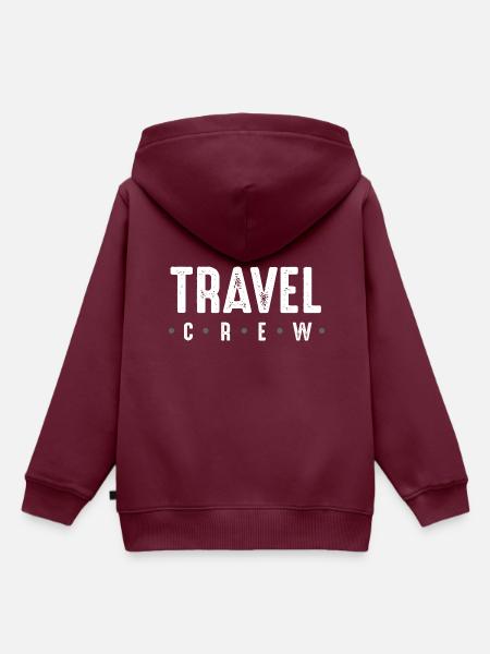 Travel Crew - Kinder Premium Organic Hoodie - Burgunderrot