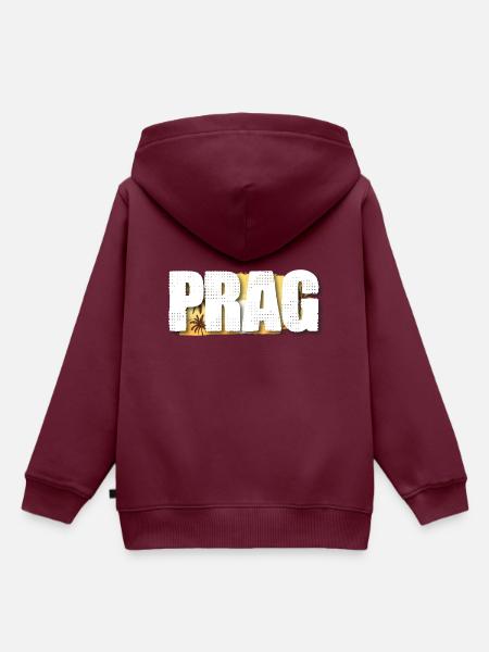 Prag - Kinder Premium Organic Hoodie - Burgunderrot