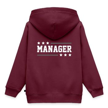 Manager Beruf - Kinder Premium Organic Hoodie - Burgunderrot - Hinten - AI Model Kid Female (0cm)