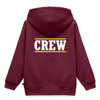 Crew Stempel - Kinder Premium Organic Hoodie - Burgunderrot - Hinten - AI Model Kid Female (0cm)
