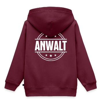Anwalt Beruf - Kinder Premium Organic Hoodie - Burgunderrot - Hinten - AI Model Kid Female (0cm)