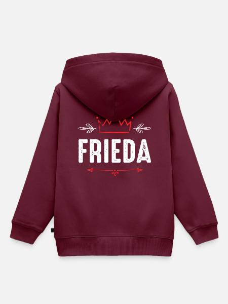 Frieda - Kinder Premium Organic Hoodie - Burgunderrot