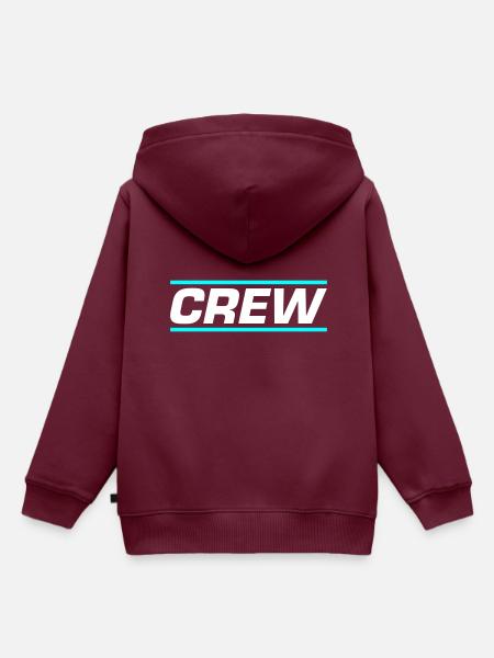 Crew Design - Kinder Premium Organic Hoodie - Burgunderrot
