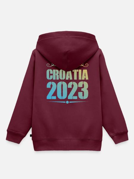 Croatia 2023 - Kinder Premium Organic Hoodie - Burgunderrot