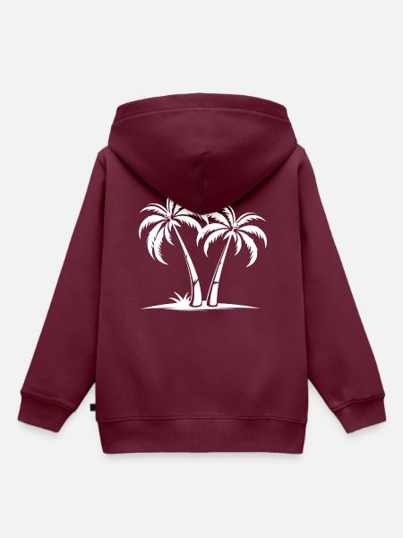 Palmen Insel - Kinder Premium Organic Hoodie - Burgunderrot