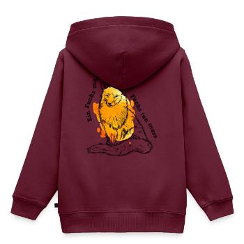 Ein Fuchs muss tun was ein Fuchs tun muss - Kinder Premium Organic Hoodie - Burgunderrot - Hinten - AI Model Kid Female (0cm)