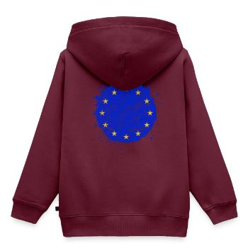 Europa EU Symbol - Kinder Premium Organic Hoodie - Burgunderrot - Hinten - AI Model Kid Female (0cm)