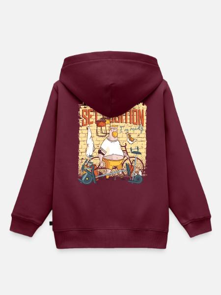 Set Position Fitness - Kinder Premium Organic Hoodie - Burgunderrot