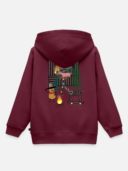 Wilder Westen Erdnuss Western Pferd Pferde - Kinder Premium Organic Hoodie - Burgunderrot