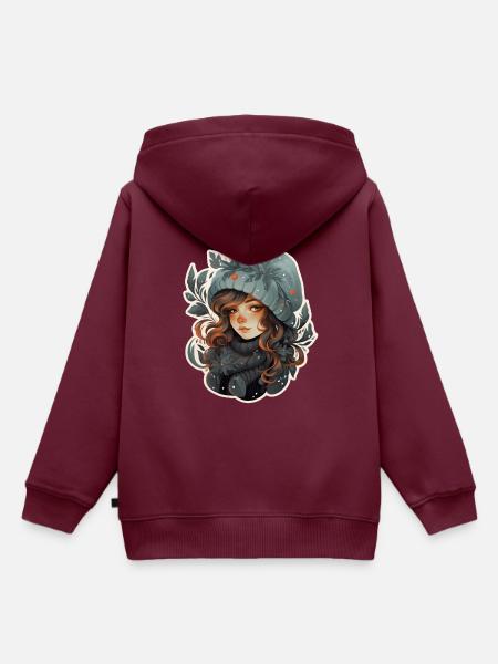 Wintermädchen - Kinder Premium Organic Hoodie - Burgunderrot
