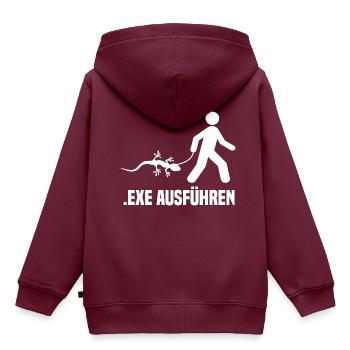 .EXE ausführen - Admin - Kinder Premium Organic Hoodie - Burgunderrot - Hinten - AI Model Kid Female (0cm)
