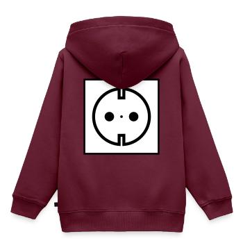 Steckdose Strom - Kinder Premium Organic Hoodie - Burgunderrot - Hinten - AI Model Kid Female (0cm)
