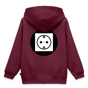 Steckdose Strom - Kinder Premium Organic Hoodie - Burgunderrot - Hinten - AI Model Kid Female (0cm)