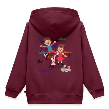 Psalm 8,3 - Kinder Premium Organic Hoodie - Burgunderrot - Hinten - AI Model Kid Female (0cm)