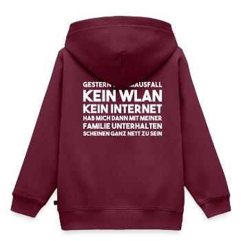Gestern Stromausfall - Admin - Kinder Premium Organic Hoodie - Burgunderrot - Hinten - AI Model Kid Female (0cm)