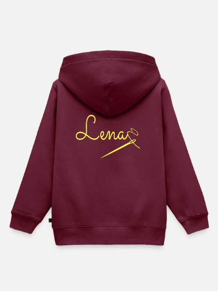 Lena - Kinder Premium Organic Hoodie - Burgunderrot