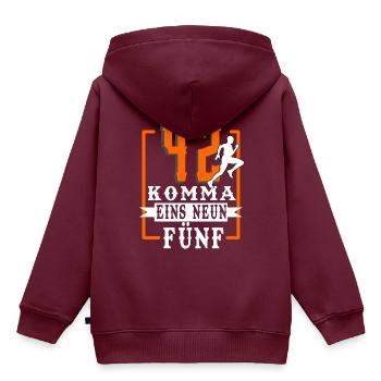 Marathon - Kinder Premium Organic Hoodie - Burgunderrot - Hinten - AI Model Kid Female (0cm)