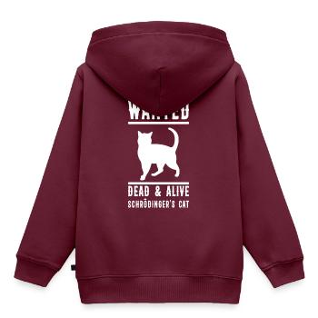 Wanted Schrödingers Katze - Kinder Premium Organic Hoodie - Burgunderrot - Hinten - AI Model Kid Female (0cm)
