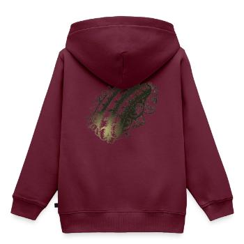 Wurst - Kinder Premium Organic Hoodie - Burgunderrot - Hinten - AI Model Kid Female (0cm)
