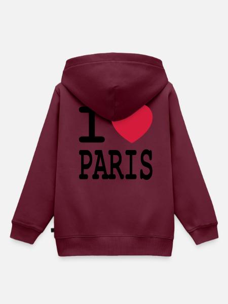Ich liebe Paris - Kinder Premium Organic Hoodie - Burgunderrot
