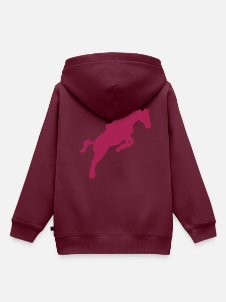 Springpferd springen Springpferd springen - Kinder Premium Organic Hoodie - Burgunderrot