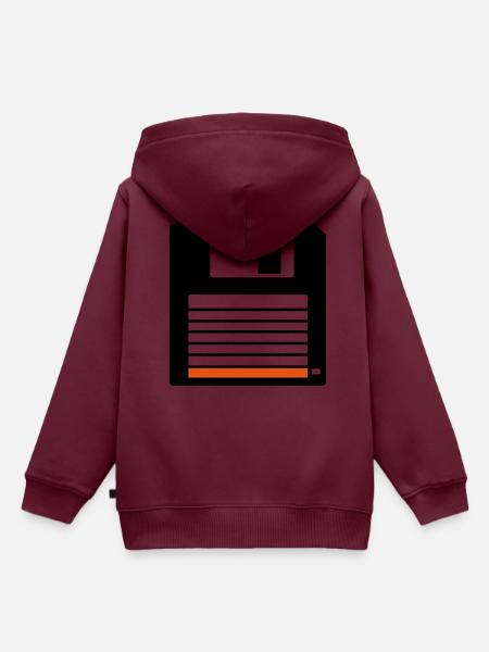 Diskette 3 Zoll 15 - Kinder Premium Organic Hoodie - Burgunderrot