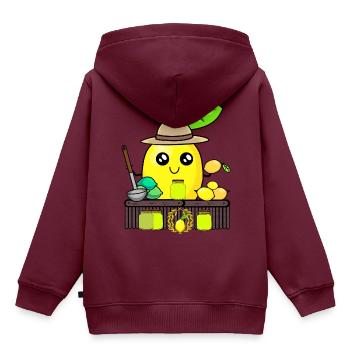 Zitronen Lemonen Saft Verkäufer Zitrone sauer - Kinder Premium Organic Hoodie - Burgunderrot - Hinten - AI Model Kid Female (0cm)