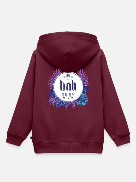 Bali 2024 - Kinder Premium Organic Hoodie - Burgunderrot