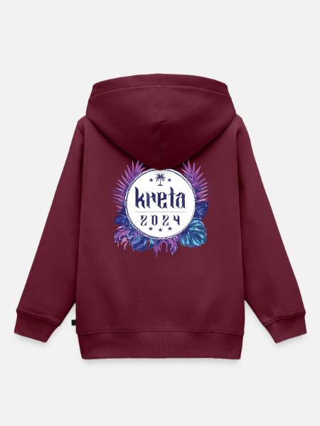 Kreta 2024 - Kinder Premium Organic Hoodie - Burgunderrot