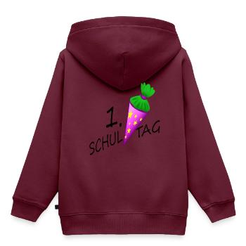 Schultüte - Pink mit Sternen - Kinder Premium Organic Hoodie - Burgunderrot - Hinten - AI Model Kid Female (0cm)